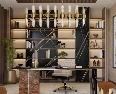 An Office Room with a Majestic Scenery