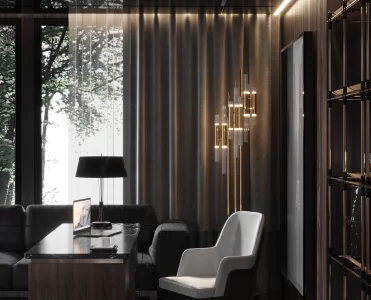 Wood-Toned Office Decoration