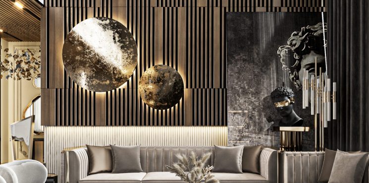 Living Room Details That’s Within A Majestic Villa In Sharjah