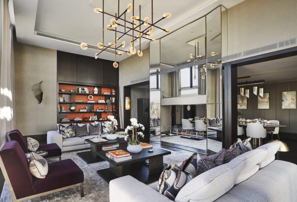 luxurious living room in penthouse